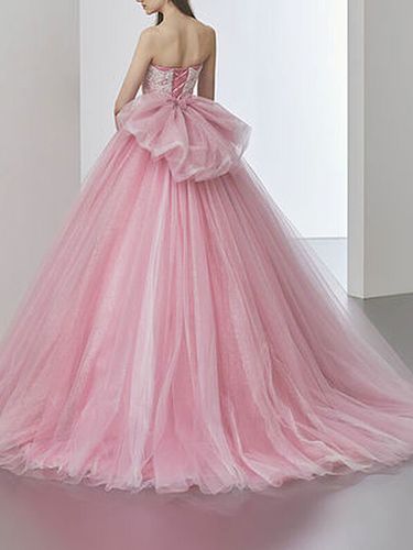Robe de mariée robe de mariage bustier laçage sur dos à grande traîne - milanoo.com - Modalova