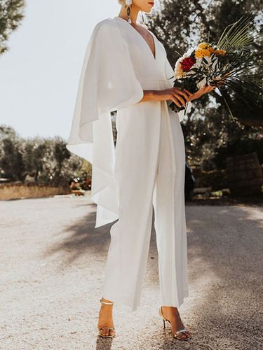 Combinaison de mariée; robe de mariée; tenue de mariée moderne - milanoo.com - Modalova