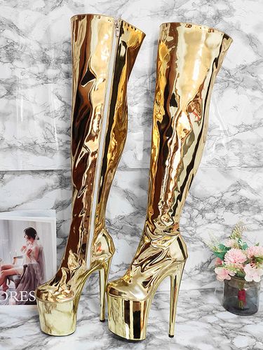 Cuissardes à Talons Hauts Sexy avec Plateforme Unicolore - milanoo.com - Modalova