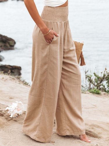 Pantalons Longs Décontracté Coupe Cintrée Bas Evasée Unicolore - milanoo.com - Modalova