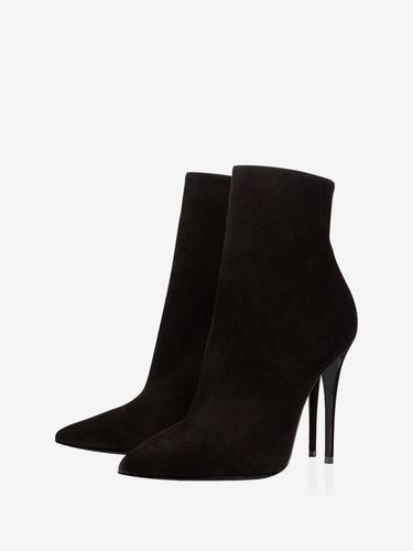Suede Black Booties High Heel Pointed Toe Bottines Tailles US 4-10.5 Chaussures - milanoo.com - Modalova