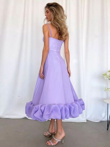 Robes de soirée Lilas à Bretelles Plissée Sans Manches Couches Robe Semi-Formelle - milanoo.com - Modalova