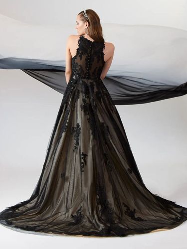 Robes de mariée A-ligne sans manches en dentelle avec train Robe de mariée Personnalisation gratuite - milanoo.com - Modalova