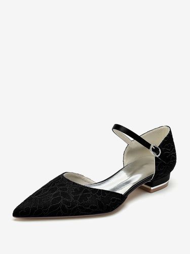Chaussures de mariée Ballerines de mariée à bout pointu brodées - milanoo.com - Modalova