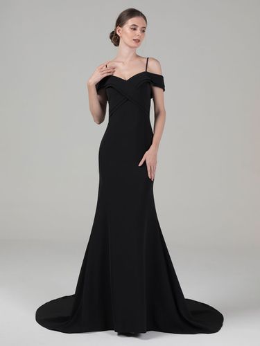 Robes de mariée gothiques stretch crêpe sirène sans manches avec train robe de mariée personnalisation gratuite - milanoo.com - Modalova
