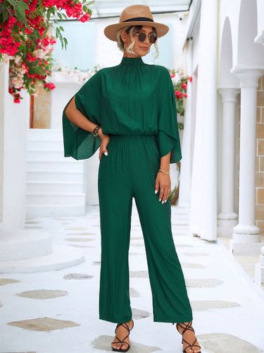Tenue Une Pièce D'été Droite Plissée À Col Montant Manches 3/4 Combinaison à Soirée - milanoo.com - Modalova