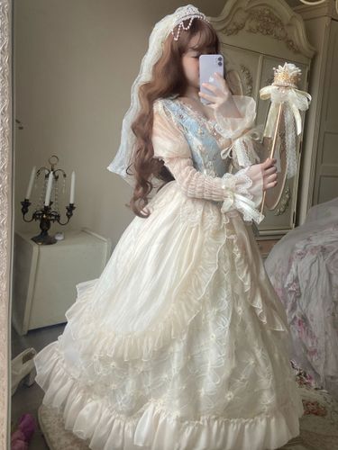 Robe Lolita douce Robe en polyester à manches longues Robe de mariée Lolita - milanoo.com - Modalova