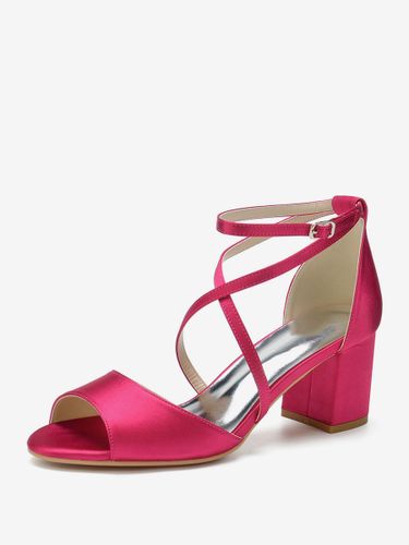 Chaussures de Mariages à Talons Hauts avec Bout Ouvert Unicolore - milanoo.com - Modalova