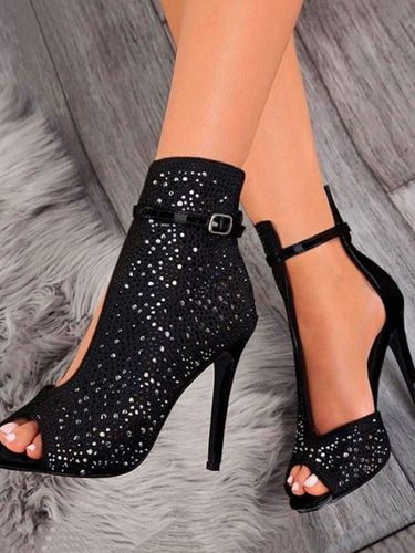 Bottines Eté à Talons Hauts avec Bout Ouvert Imprimés - milanoo.com - Modalova