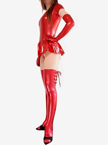 Robe de zentai métallisée brillant à manche courte Déguisements Halloween - milanoo.com - Modalova