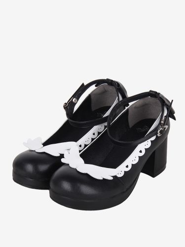 Chaussures Sweet Lolita avec nœud et bout rond en cuir PU - milanoo.com - Modalova