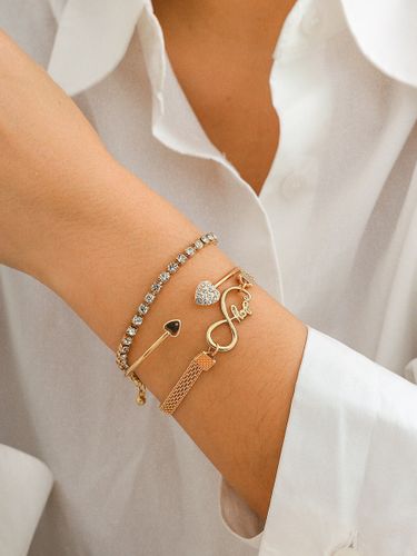Bracelet Strass Coeur Infini Bracelets Intemporels Chic 3PCS - milanoo.com - Modalova