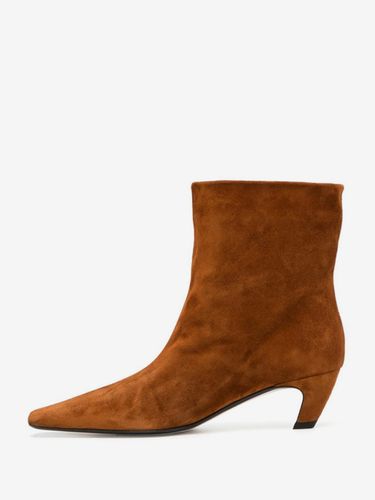 Bottines en daim marron Bottines à bout carré à talon chaton - milanoo.com - Modalova
