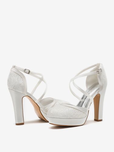 Chaussures de mariage Escarpins de mariée à bout rond brodés - milanoo.com - Modalova