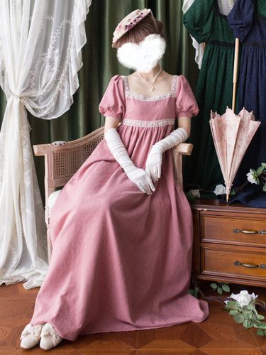 Costumes rétro roses en dentelle et coton mélangé Costume Marie-Antoinette robe Jacquard vêtements Vintage occidentauxs - milanoo.com - Modalova