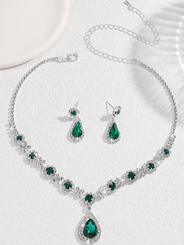 Ensemble de bijoux de mariage pour la mariée charmant diamant en métal - milanoo.com - Modalova