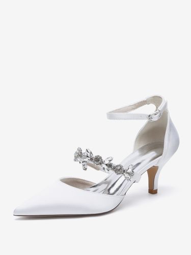 Chaussures de mariage Escarpins de mariée Satin Bout pointu Strass - milanoo.com - Modalova