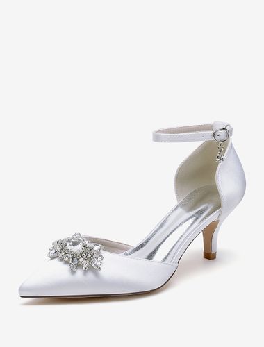 Chaussures de mariage Escarpins de mariée Satin Bout pointu Strass - milanoo.com - Modalova