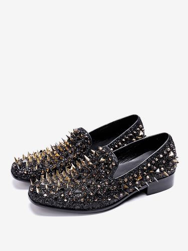 Mocassins à rivetss chaussures de mariage à bout rond à enfiler pour bal de fin d\'année - milanoo.com - Modalova