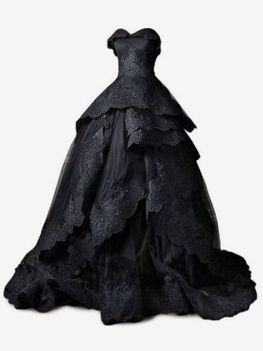 Robes de mariée gothique en satin Robe de princesse silhouette sans manches Robe royale Robe de mariage - milanoo.com - Modalova