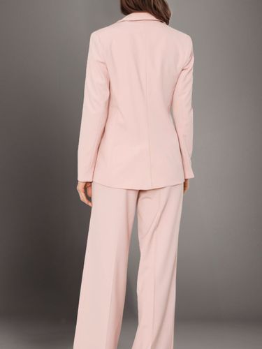 Blazer uni à revers cranté et boutonné ensemble 2 pièces décontracté - milanoo.com - Modalova