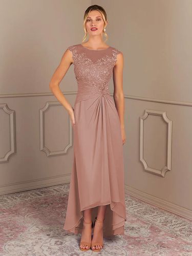 Robe de mère de mariée robe d'invitée de mariage col rond zip sur dos - milanoo.com - Modalova