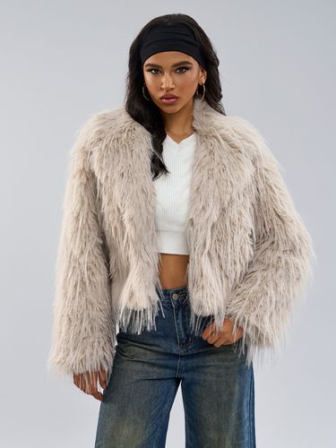 Manteaux en fausse fourrure Abricot Manches longues Veste en fausse fourrure Manteau d'hiver - milanoo.com - Modalova