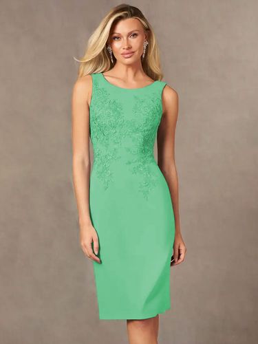 Robe de mère de mariée robe d'invitée de mariage deux pièces col rond longueur au genou - milanoo.com - Modalova