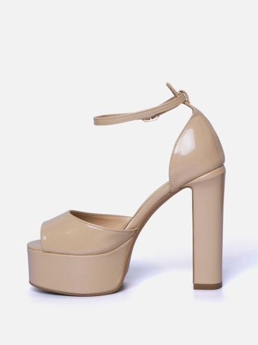 Sandales à talons hauts nude à plateforme et bout ouvert avec bride à la cheville pour soirées et bals de fin d\'année - milanoo.com - Modalova