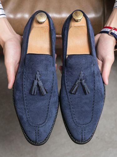 Mocassins à pampilless bout rond tige en micro-daim - milanoo.com - Modalova