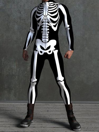 Combinaison zentai à motifs combinaison squelette d'Halloween combinaison moulante anatomique imprimée en 3D - milanoo.com - Modalova