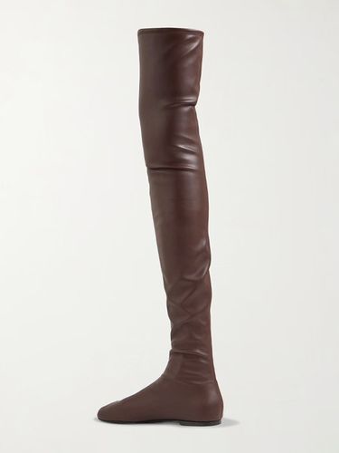 Bottes cuissardes marron à bout rond et plates - milanoo.com - Modalova