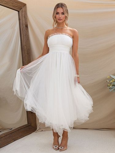 Robes De Soirée Robe Semi-formelle Plissée Sans Bretelles - milanoo.com - Modalova