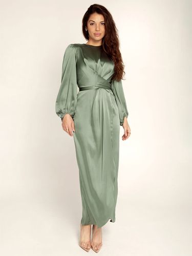Robes de soirée Robe semi-formelle nouée à manches longues plissée - milanoo.com - Modalova