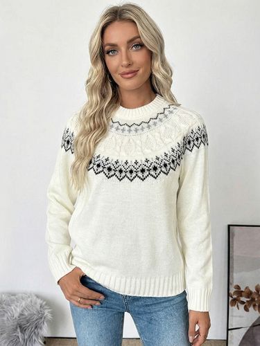 Pull en maille Fair Isle à col montant et manches longues 2026 - milanoo.com - Modalova