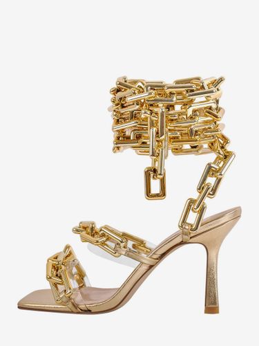 Sandales ées à talons hauts bout ouvert détail chaîne chaussures de soirée à brides - milanoo.com - Modalova