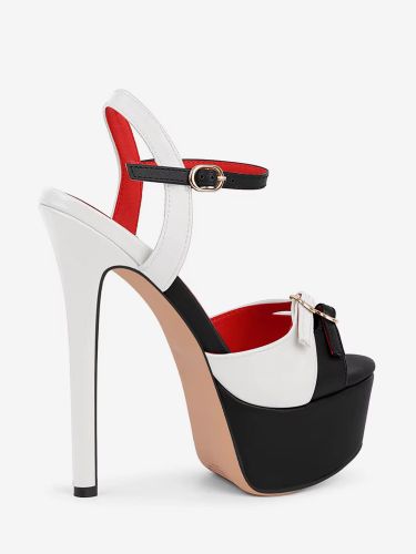Chaussures de soirée à talons hauts Sadnals plateforme bout ouvert et boucle - milanoo.com - Modalova