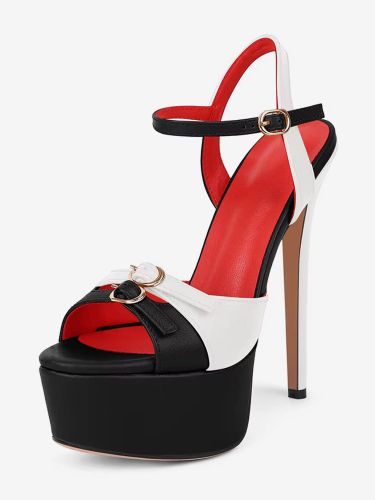Chaussures de soirée à talons hauts Sadnals plateforme bout ouvert et boucle - milanoo.com - Modalova