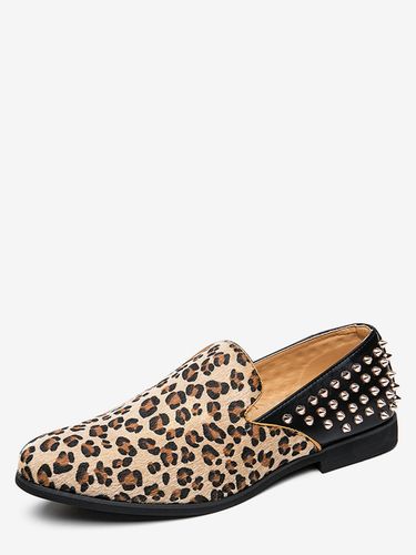Mocassins en daim à bout rond et rivets - milanoo.com - Modalova