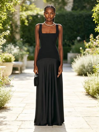 Robe de soirée sexy coupe trapèze col carré fermeture éclair - milanoo.com - Modalova