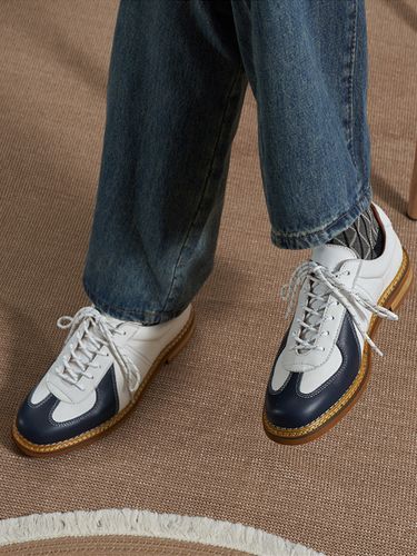 Chaussures décontractéess bout rond patchwork lacets - milanoo.com - Modalova