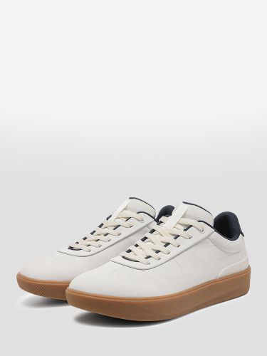 Baskets blanches décontractéess bout rond à lacets - milanoo.com - Modalova