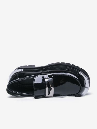 Mocassins s bout rond détails métalliques chaussures à enfiler - milanoo.com - Modalova