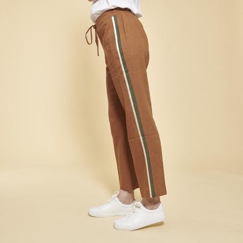 Pantalon en lin avec bandes appliquées - 3S. x Le Vestiaire - Modalova