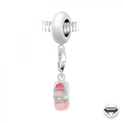 Charm perle chausson rose orné de cristaux Swarovski par SC Crystal Paris® - So Charm Bijoux - Modalova