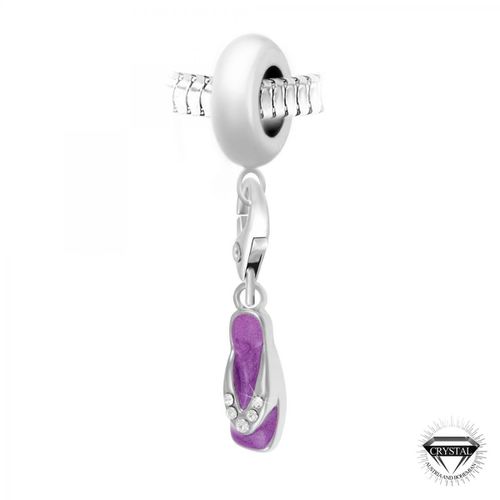 Charm perle Sandalette Mauve orné de cristaux Swarovski par SC Crystal Paris® - So Charm Bijoux - Modalova