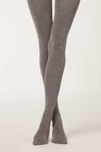 Super Opaque Tights with Cashmere Woman Grey Size 4 - Calzedonia - Modalova