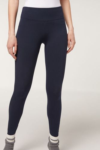 Comfort Cotton Leggings Woman Blue Size L - Calzedonia - Modalova