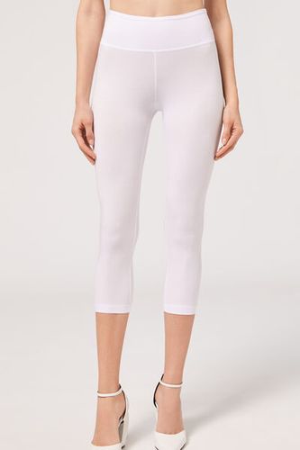 Cotton Capri Leggings Woman White Size L - Calzedonia - Modalova