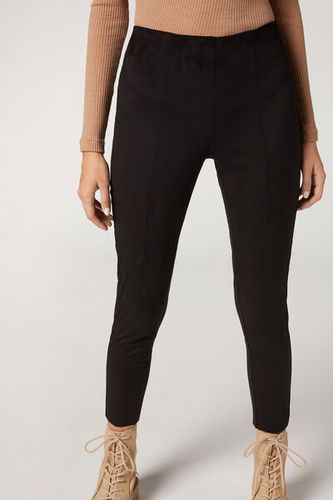 Suede Effect Leggings Woman Black Size L - Calzedonia - Modalova